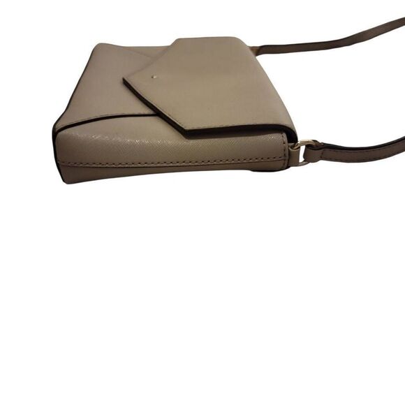 Kate Spade Neutral Taupe Leather Envelope Flap Crossbody Shoulder Bag - Picture 6 of 12